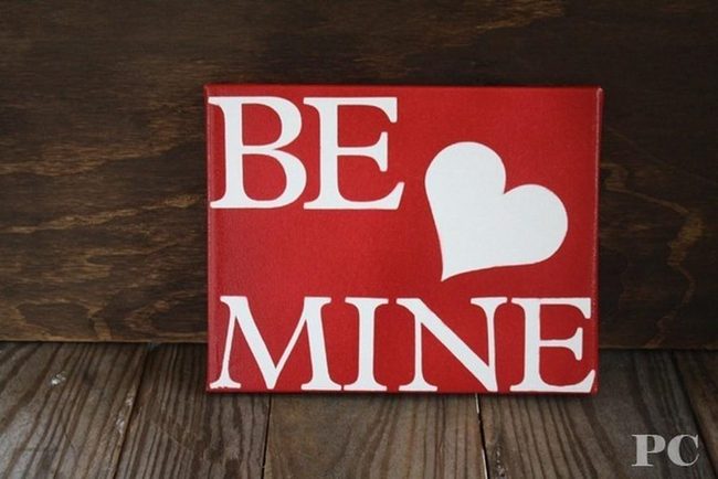 Red Heart Symbol Wooden Sign