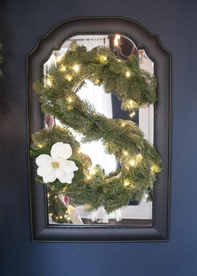 Curved Pine With White Lights