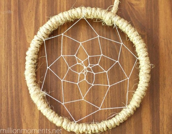 Woven Circles On Weathered Wood