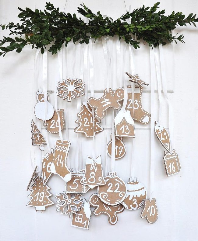 Brown Gingerbread Countdown Ornaments