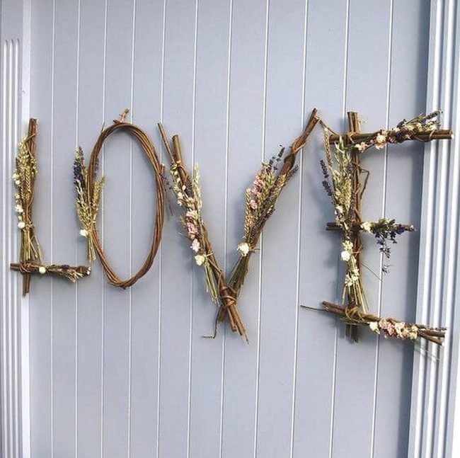 Twig Love With Dried Flowers
