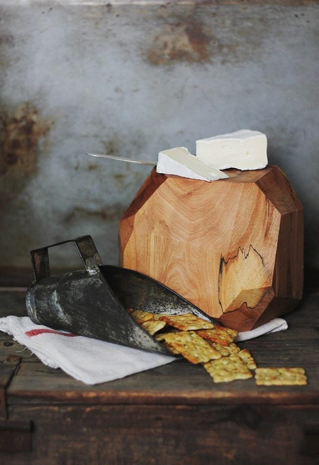 Wooden Board Cheese Display