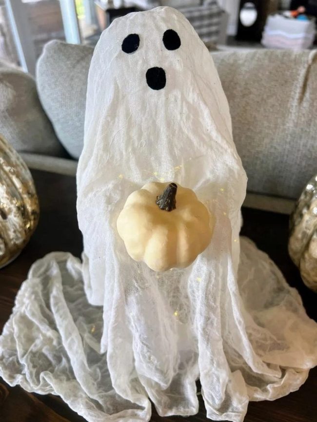 White Ghost Glowing Pumpkins
