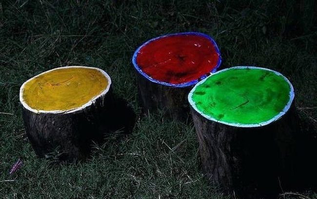 Luminescent Tree Stump Seating