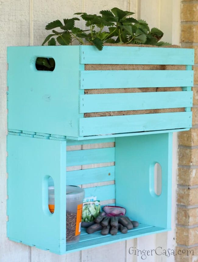 Colorful Wooden Crate Storage