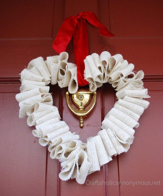 Red Ribbon Heart Wreath