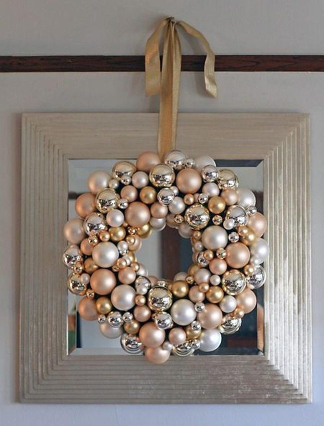 Metallic Ornaments And Mirrored Elegance