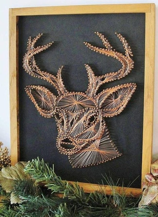 Metallic Deer String Art