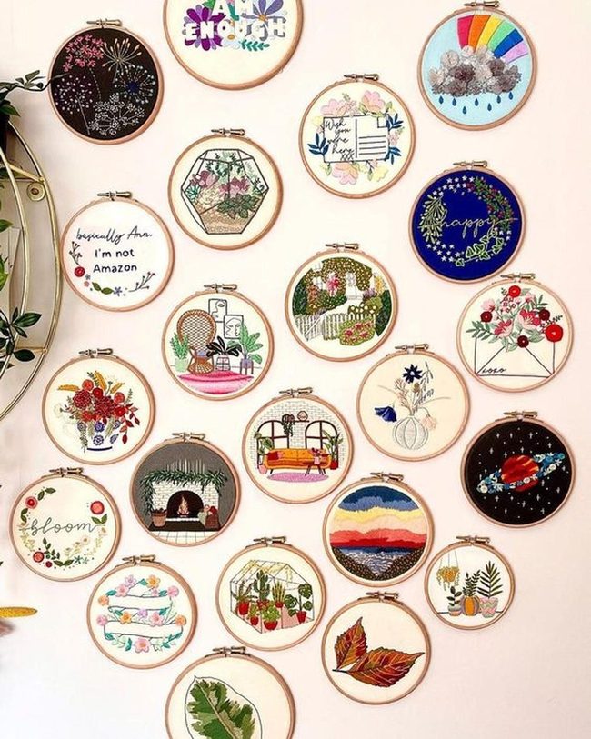 Embroidered Hoop Gallery Wall