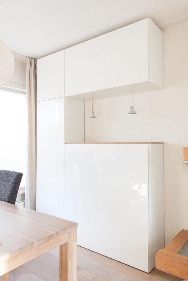White Kitchen Gleam With Wood