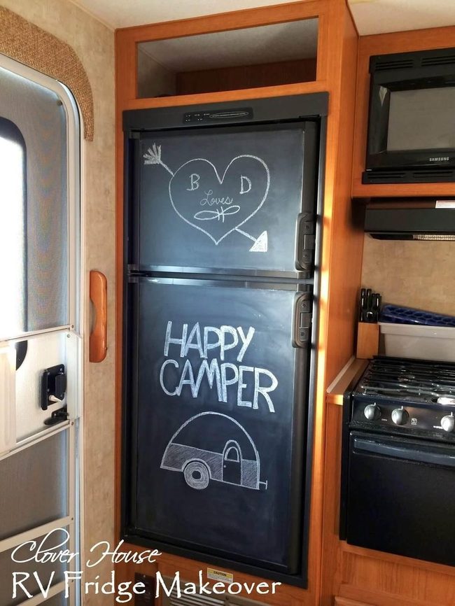 Chalkboard Black Refrigerator Canvas