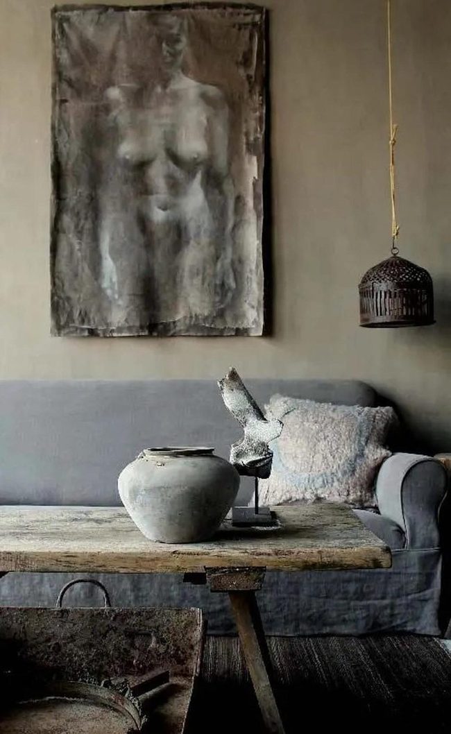 Gray Contemplation With Shadowy Presence