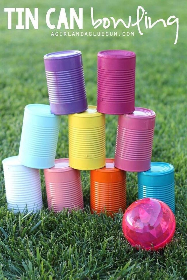 Painted Tin Can Bowling