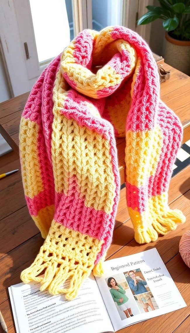 Soft Textured Crochet Scarf