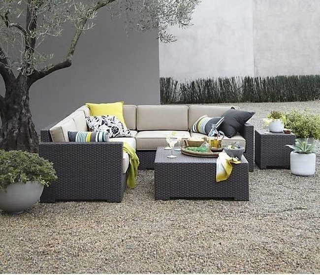 Dark Wicker Yellow Striped Oasis