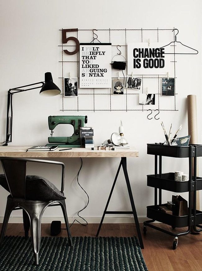 Lime Green Sewing Machine Workspace