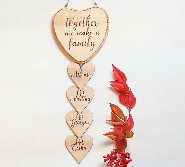 Family Names In Natural Wood