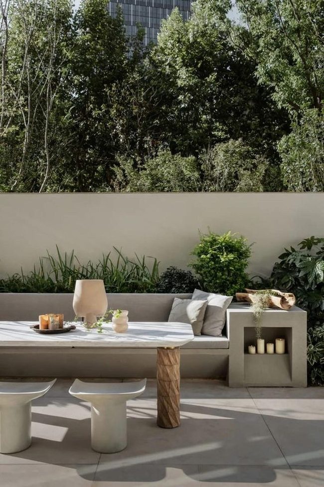 Single-Legged Table Outdoor Nook