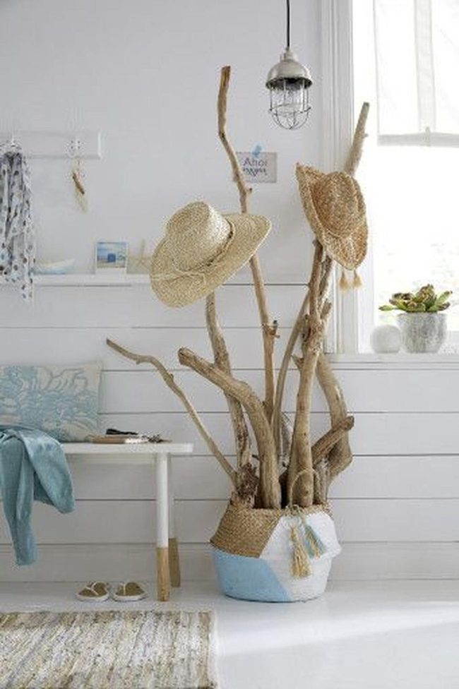 Driftwood Hat Stand Natural Wood