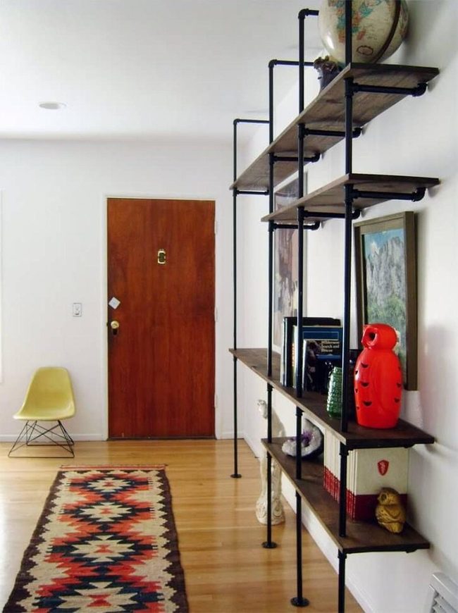 Raw Iron Pipe Shelving