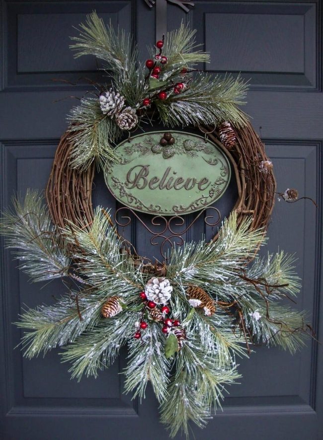 Iron Pine Believe Statement Wreath