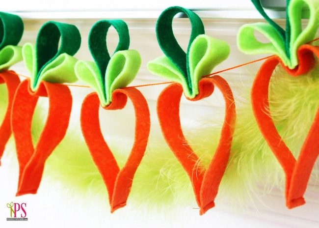 Orange Felt Carrot Garland