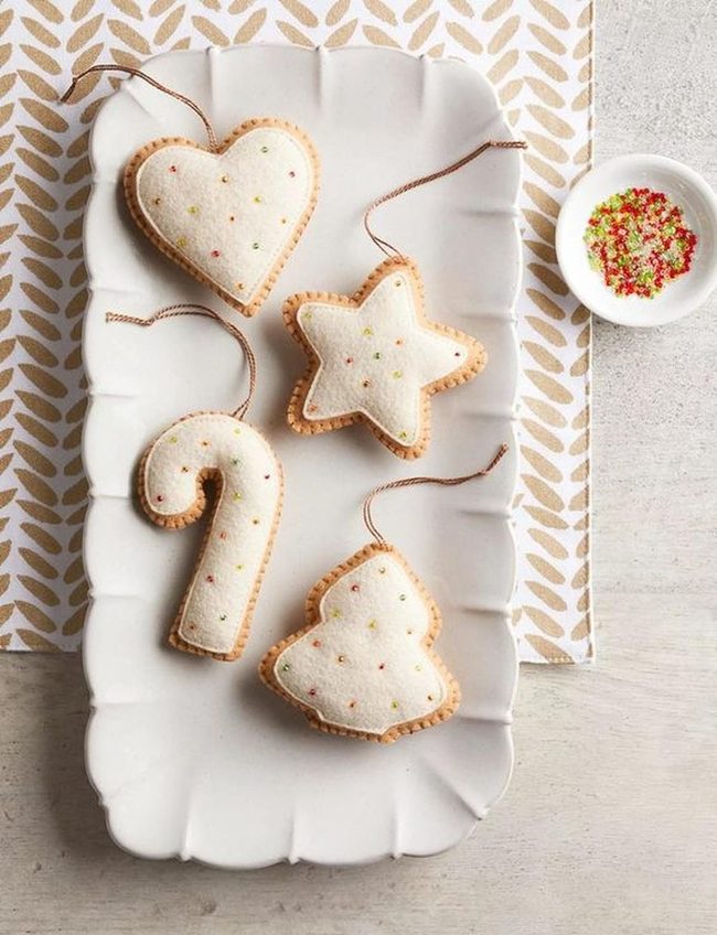 Embroidered Felt Holiday Ornaments