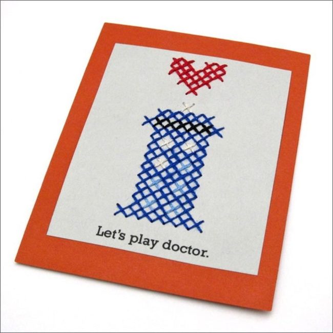 Orange-Bordered Medical Heart Stitches