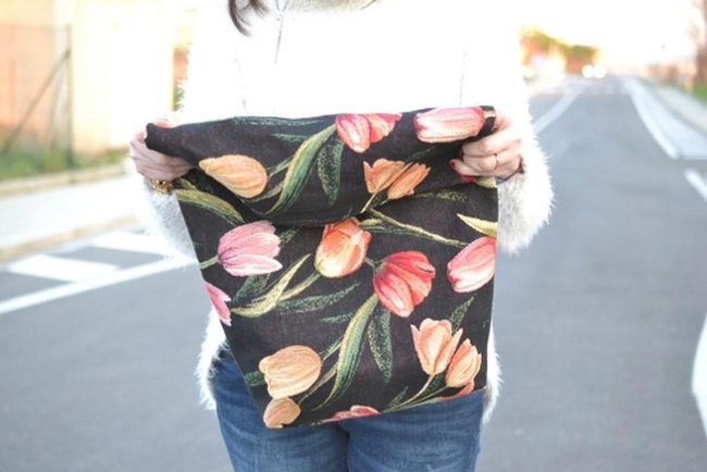 Neon Tulips On Black Silk