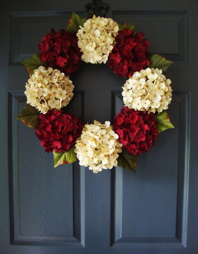 Star-Shaped Hydrangea Door Statement