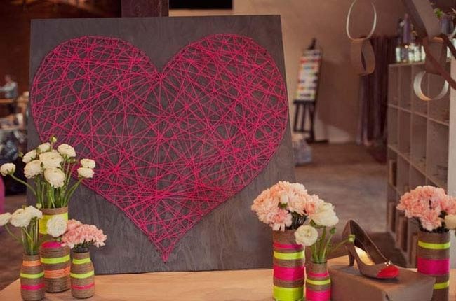 Colorful String Heart Handmade