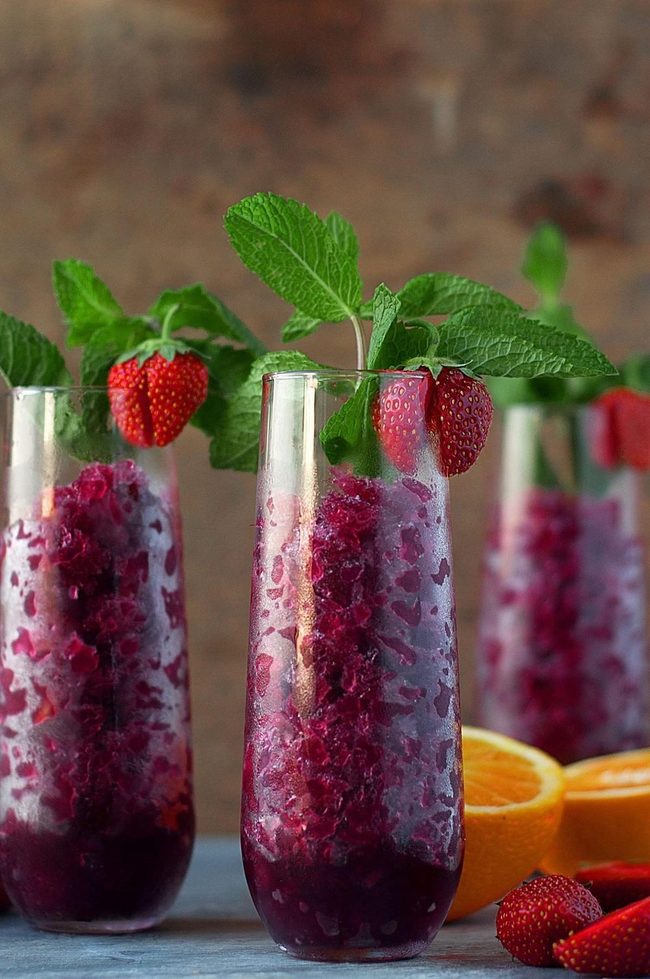 Purple Strawberry Mint Refresher