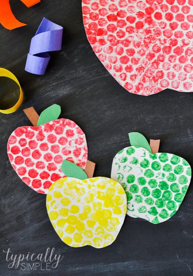 Crimson Paper Apples With Curled Strips