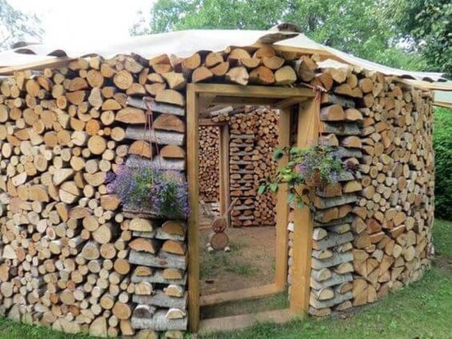 Circular Firewood Rack, Garden Statement