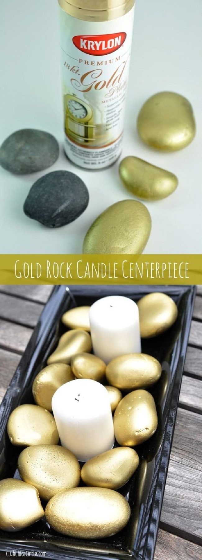Colorful Hand-Painted Stone Centerpieces