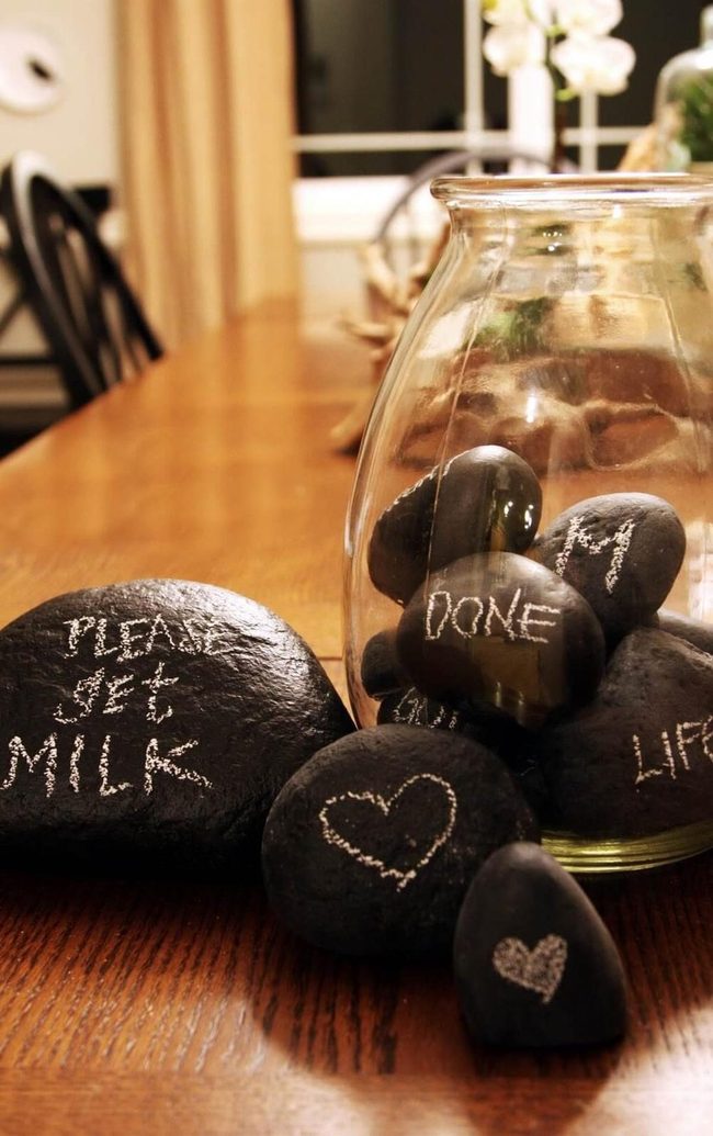 Chalkboard Rocks Stacked Display
