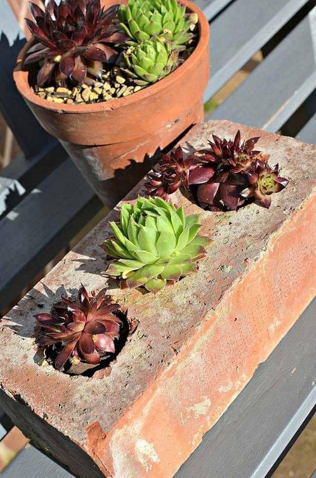 Stacked Brick Succulent Tower