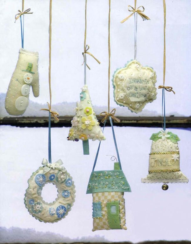 Frosted Pastel Hanging Ornaments