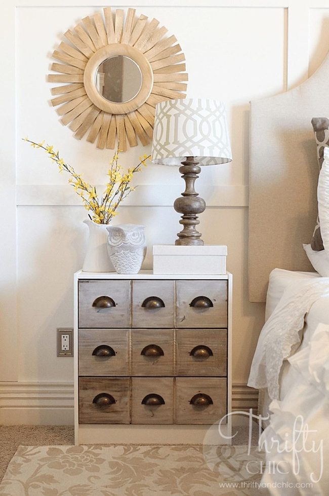 Beige Bedroom Corner With Yellow Flowers