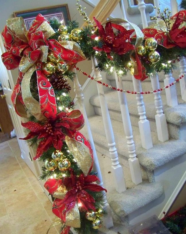 Golden Glitter Pine Garland