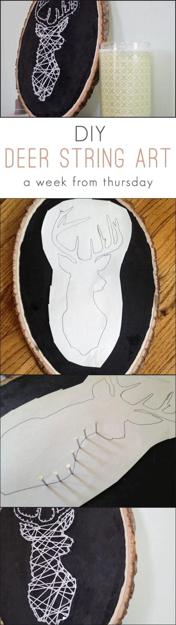 String Stag Geometric Wall Art