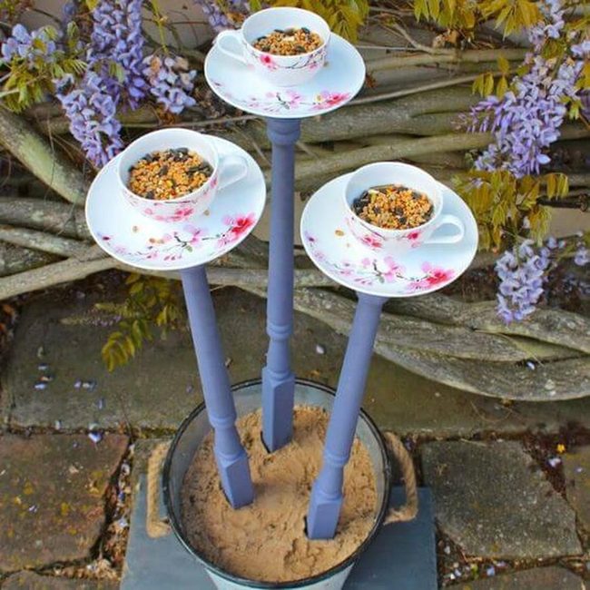 Porcelain Teacup Bird Feeders