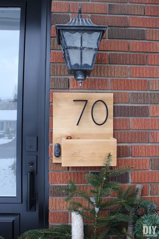 Address Plaque With Doorbell Storage