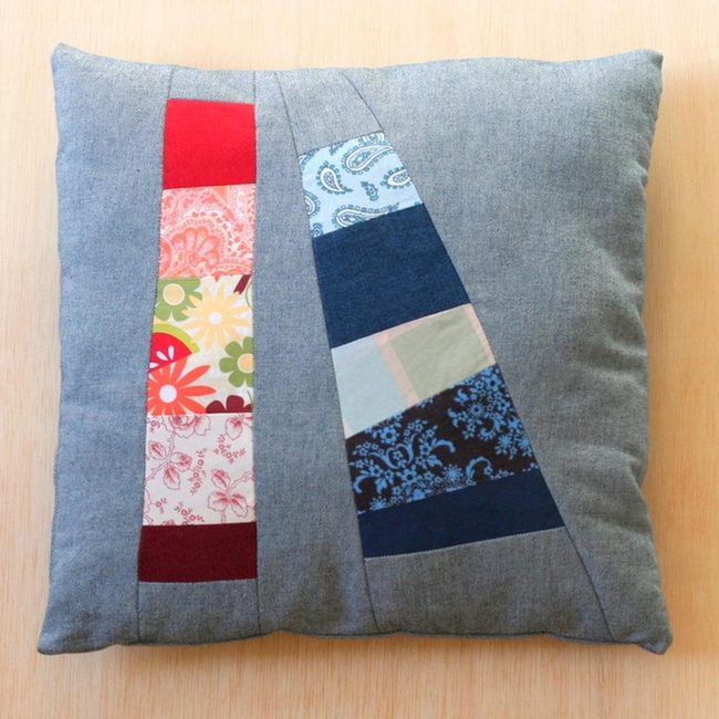 Patchwork Pillows In Contrasting Color Bursts
