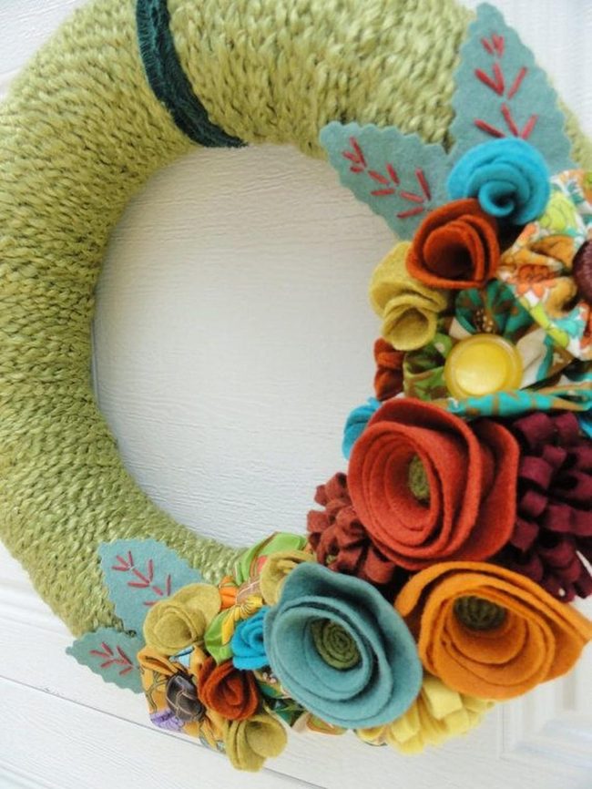 Felt Flower Wreath Yarn Base
