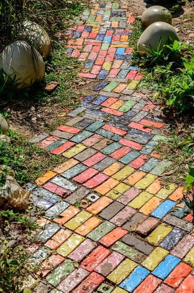 Colorful Tile Garden Path