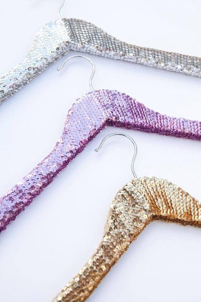 Sequin Hangers, Closet Sparkle