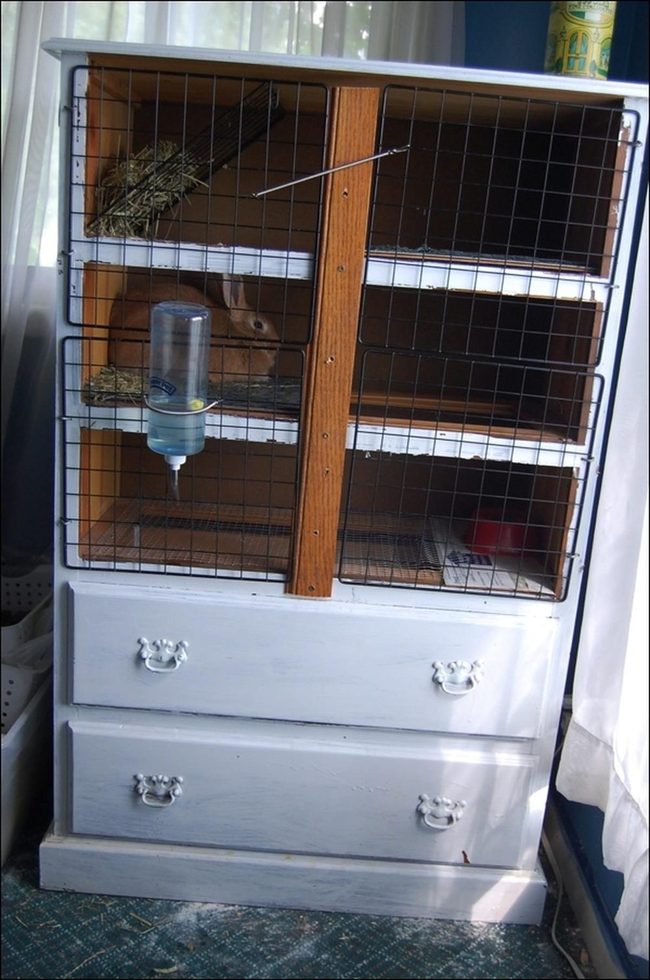 White Wood Rabbit Home