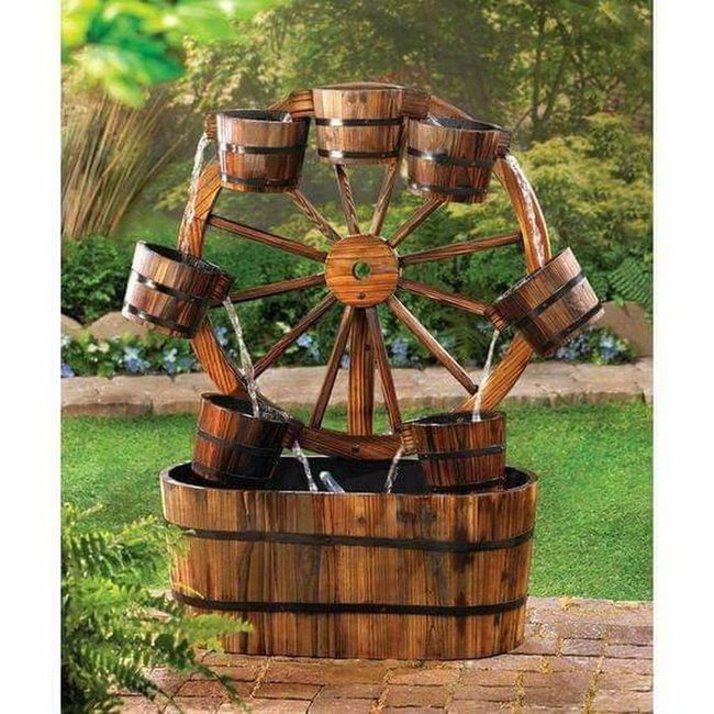 Wooden Ferris Wheel Water Feature