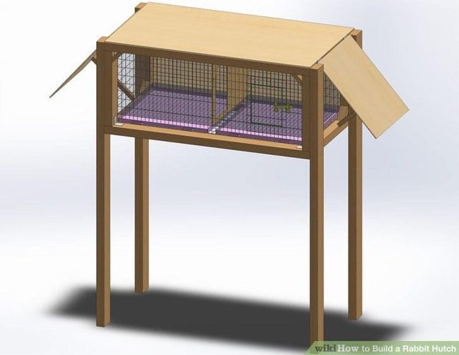 Elevated Wooden Rabbit Hutch